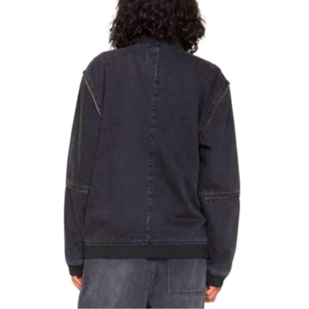 🆕 FREE PEOPLE Sandrine Rose Black Oversized Zip Bomber Jacket NWT - Picture 2 of 5